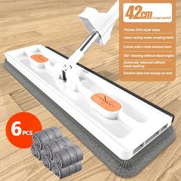 Mops 2024 Style Large Flat Mop 360°Rotating Suitable Various Types Flooring Strong Water Absorption For Home Cleaning Floors 231009