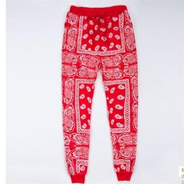 2017 Hip Hop Jogger sweatpants men's Casual Harem Pants Unisex streetwear Cotton Joggers Red blue bandana Pants 92001222Y