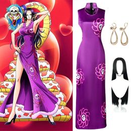 Anime Boa Han Cosplay Costume Pirate Empress Cosplay Cheongsam Earrings Wig Outfits Halloween Carnival Costumes for Womencosplay