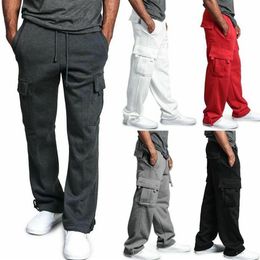 Mens Cargo Pants Joggers Cotton Sweat Pants Workout Loose Trousers Long Mens Sportswear Sweatpants Hip Hop Streetwear 4XL205S