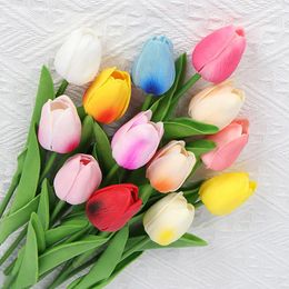 Decorative Flowers 5pcs Tulip PU Artificial Flower Real Fake For Wedding Decoration Spring Party DIY Home Garden Supplies