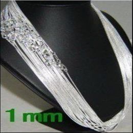 5 lots -1MM 16' 18' 20' 22' 24' 925 Silver Chain Necklace High Quality with DHL 1016291T