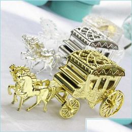 Gift Wrap Gift Wrap 10Pcs/Lot Cinderella Carriage Favour Boxes Candy Box Royal Gifts Event Party Supplies Drop Delivery Home Garden Fes Dh2Yu