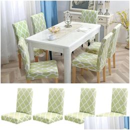 Chair Covers Ers Cushion Fabric Elastic Fl Er European And American Solid Color Dining Catering El Drop Delivery Home Garden Textiles Otup5
