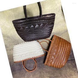 Shopping Bags Woven Leather Handbag Women Casual And Travelling Bag Designed Luxury Big Capacity 2023 Z