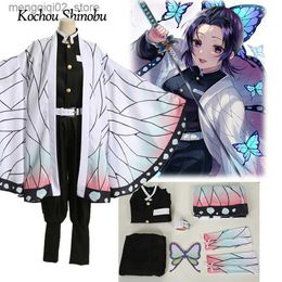 Theme Costume Anime Demon Slayer Kochou Shinobu Cosplay Come Shinobu Haori Wig Kimono Uniform Coat for Woman Halloween Come Q240307