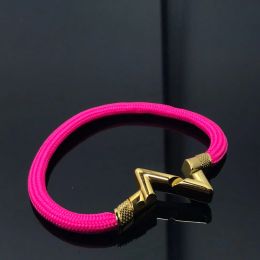 Volt Upside Down Play Large Bracelet Yellow Gold Polyamide Cord Fashion Bracelets Designer for Women Men 17cm-18cm 12 LL