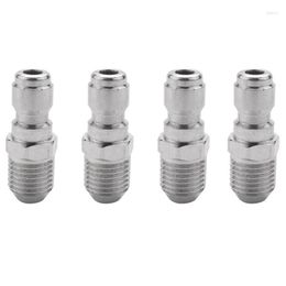 Watering Equipments 4 Packs Npt 1/4 Inch Stainless Steel Quick Connector Pressure Washers Coupler Nipples Plug Male Fitting Drop Del Otkp9