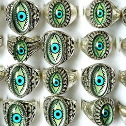 Whole 30 Mix Eyeball Ring Unique Design Evil Eyes Silver Rings Vintage Men Women Punk Rocker Cool Bands Man Boy Jewelry Favor239D