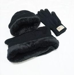 Thickened Plush Brimless Hat Winter Mens Scarf Knitted Warm And Soft Plover Piece Collarthree Set Drop Delivery F Otray
