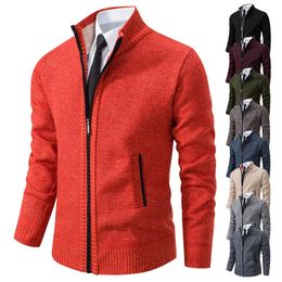 Men's Sweaters Autumn and Winter Korean Style Men Solid Cardigan Sweater Casual Fashion Sweatshirts Zipper Knitted Coats Male 8801 231010