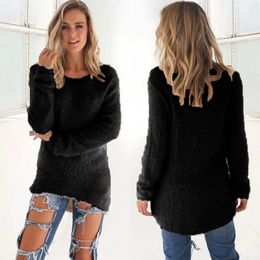 Women's Plus Size Outerwear Coats 2023 Winter Fleece Fluffy Sweater Jumper Ladies Warm Pullover Tops Blouse Shirt Clothing 231009