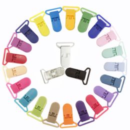 Pacifier Holders Clips# 48Pcs Eco-friendly Plastic Baby Pacifier Clips Holder Mix Colours Dummy Soother Bib Suspender Clip Transparent 25MM 231010