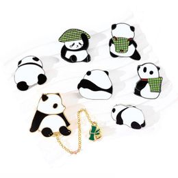 Party Favor Cartoon Panda Brooch Cute Party Favor Animal Alloy Badge Schoolbag Pencil Bag Decoration Supplies Home Garden Festive Part Dhvzw