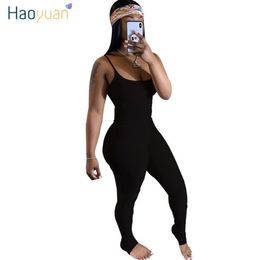 HAOYUAN Sexy Rompers Womens Jumpsuit Summer Clothes One Piece Club Outfits Ruched Stacked Pant Bodycon Backless Body Overalls CX20203m