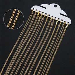 12pcs Dia 1 5mm Metal Losster Clasps Chains Necklace Lot Women Copper Gold Color Link Chain Necklace Fashion Jewelry Length 40cm222N