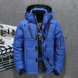 Men's Down Parkas Mens White Duck Down Jacket Warm Hooded Thick Puffer Jacket Coat Male Casual High Quality Overcoat Thermal Winter Parka Men J231010