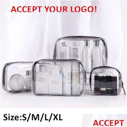 Cosmetic Bags Travel Transparent Cosmetic Bags Pvc Women Zipper Clear Makeup Bag Bath Toiletry Wash Beauty Case Make Up Organizer Acce Dhxj8