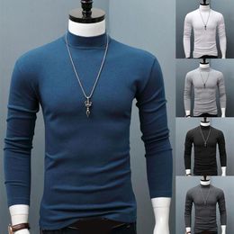 Men's T-Shirts Men's Bottoming Shirt T-shirt Long Sleeve Turtle Neck Sweater Top Tee Extra Soft Winter Warm Fashion Sexy 298i