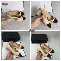 Scarpe eleganti da donna sandali in pelle con tacco alto primavera e autunno punta a punta altezza 6,5 cm Sandali con cinturino al tallone ballerine scarpe firmate mocassini firmate donna