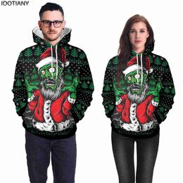 Women's Sweaters Men Ugly Christmas Sweaters Funny Novetly Santa Terror XMAS Halloween Ugly Hooded Sweatshirts Unisex Couples Casual 3D SweaterL231010