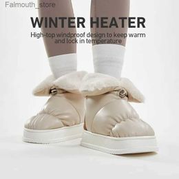 Boots UTUNE High Snow Boots Women Men Warm Outside Shoes Thick Plush Platform Slippers Waterproof PU Outdoor Street Fashion Flats Boot Q231010