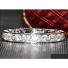 Wedding Rings Handmade Promise Diamond Ring 100 Real S925 Sterling Sier Engagement Wedding Band Rings For Women Bridal Finger Jewelry3 Dhvty