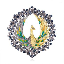 Brooches CINDY XIANG Vintage Enamel Large Peacock Brooch Pins For Women Creative Rhinestone Cute Animal Bird Accessories Jewelry233S