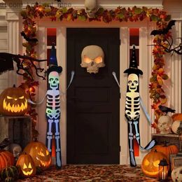 Other Event Party Supplies Halloween LED Decoration Flashing Light Hanging Skull Horror Pumpkin Bat Home Haunted House Bar Decorations 2023 Q231010