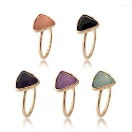 Cluster Rings Vintage Summer Gold Colour Fairy Friends Colorful Stone Metalic Finger Korea Hit For Women Girl Party