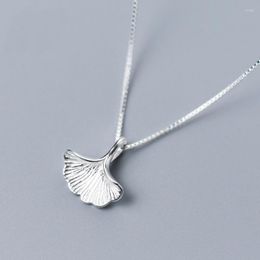 Pendants MloveAcc 925 Sterling Silver Ginkgo Leaf Necklace Designer Handmade Women Fashion Jewellery Box Chain Necklaces & Pendant