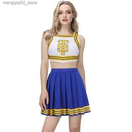 Theme Costume Taylor Cheerleader Uniform TS Shake It Off Blue White Cheerleading Outfits Halloween Party Come for High School Girls Q240307