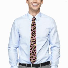 Bow Ties Leopard Print Tie Pink And Gold Leisure Neck Adult Cool Fashion Necktie Accessories Quality Graphic Collar