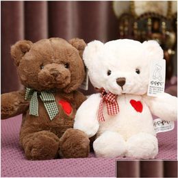 Stuffed Plush Animals 35Cm / 50Cm Lovely Teddy Bear Toys Cute Bears With Heart Doll Girls Valentines Gift Kids Baby Christmas Brin