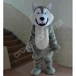 2024 Cute Christmas Wolf Mascot Costumes Halloween Cartoon Character Outfit Suit Xmas Outdoor Party Outfit Unisex Promotional Advertising Clothings