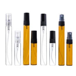 Packing Bottles Wholesale 2Ml L 5Ml 10Ml Mini Clear Glass Spray Bottle Atomizer Refillable Per Sample Vials Office School Business Ind Dh8Vj