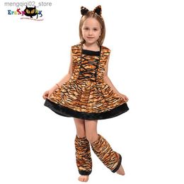 Theme Costume Eraspooky Carnaval Comes For Kids Cute Head band Children Cosplay Lovely Halloween Come Tiger Come Dress For Girls Q240307