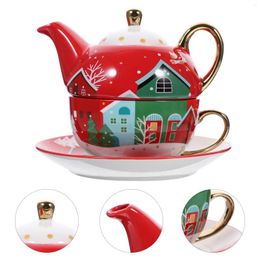 Dinnerware Sets Gilded Christmas Pot Tea Set Office Ceramic Decor Porcelain China Teapot Ceramics Exquisite Water Cup