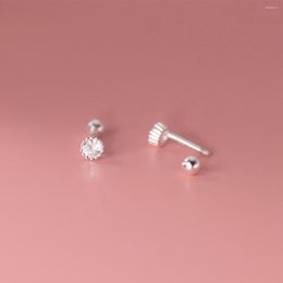 Stud Earrings 925 Sterling Silver For Women Small Sweet Earring Diameter Round Woman Ball Nut