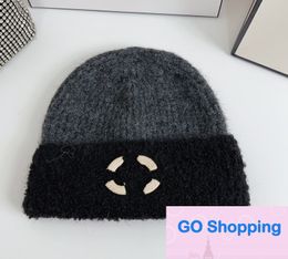 Korean Style Thickened Winter Letters Knitted Hat Warm Wool Hat Women's All-Match Closed Toe Beanie Hats