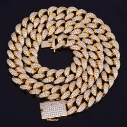 New 20mm Iced Out Zircon Cuban Necklace Chain Hip hop Jewelry Copper Material CZ Clasp Mens Necklace Link 18-28inch243k