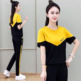 Women's Tracksuits Tracksuit Summer Two Piece Set Top And Pants 2 Sets Womens Outfits Korean Style Clothing 2023casual Suits Fashion