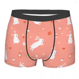 Underpants Easter Hares And Flowers Men's Underwear Boxer Shorts Panties Funny Breathable For Homme S-XXL