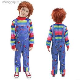 Theme Costume Anime Chucky Cosplay Come Horror Scary Child's Play Boy Jumpsuits Halloween Gift For Kids Girls Christmas Party Cos Comes Q240307