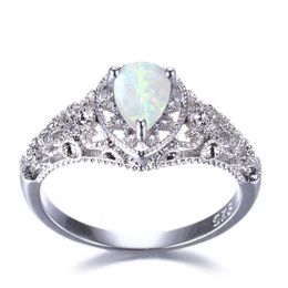 5 Pcs Luckyshine s925 Sterling Silver Women Opal Rings Blue White Natural Mystic Rainbow Topaz Wedding Engagemen Rings #7-10306v