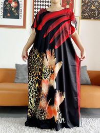 Ethnic Clothing Style Abaya For Women African Fashion Print Stitching Dress Islamic Turkey Long Skirt Dubai Middle East Ladies
