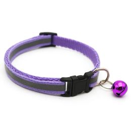 Fashion Breakaway Cat Dog collar with bells Reflective Nylon collar Adjustable Pet Collars for Cats or Small Dogs 12 Colours