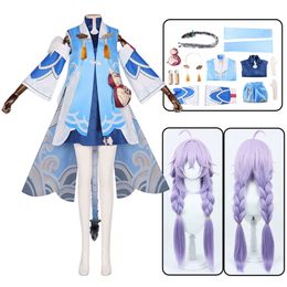 Bailu Cosplay Honkai Star Rail Bailu Cosplay Costume Uniform Clothes Dress Wig Tail Suit Halloween Party Costumes for Womencosplay