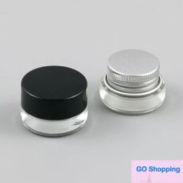 3g Clear glass cream jar 3ml cosmetic container Makeup Jar Pot with black silver lid screw