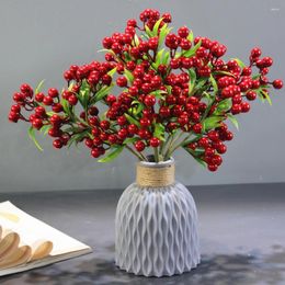 Decorative Flowers 2 Pcs Artificial Berries Realistic Berry Single Branch Foam Plants DIY Wedding Garden Office Home Decor